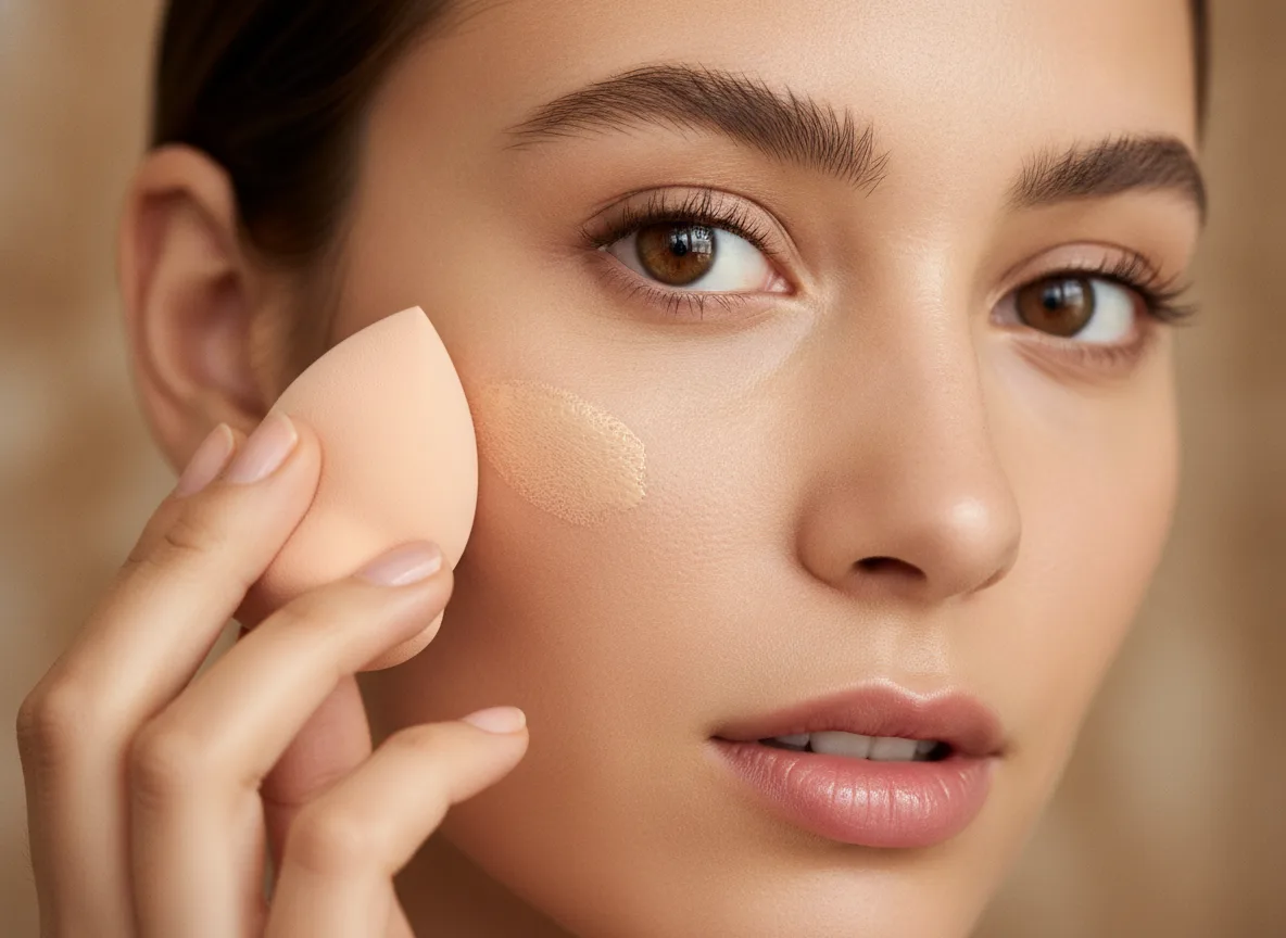Applied with a damp sponge, the Cloud Foundation melts into skin almost immediately