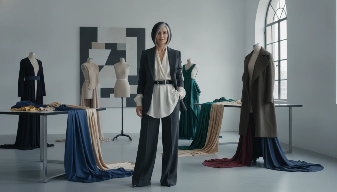 Helena Voss in her Berlin atelier, where provocation and precision coexist on every rack