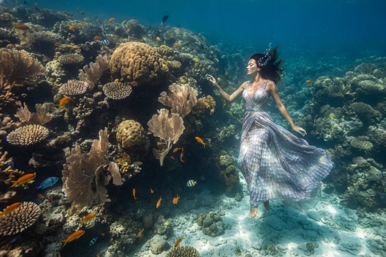 The house reef at Velaa Nui — accessible by stepping off the villa deck