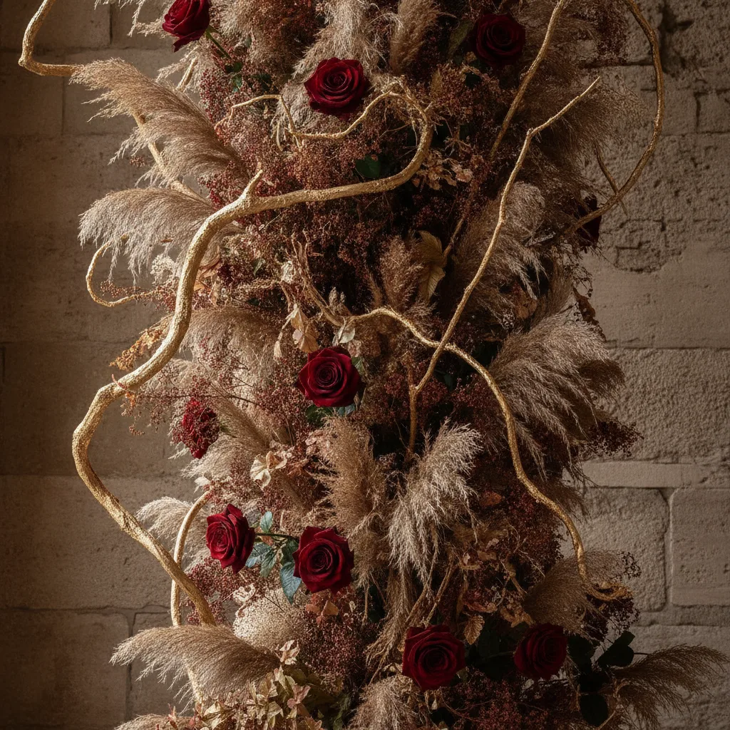 The floral installations by Studio Terre drew from the exhibition's theme of impermanence