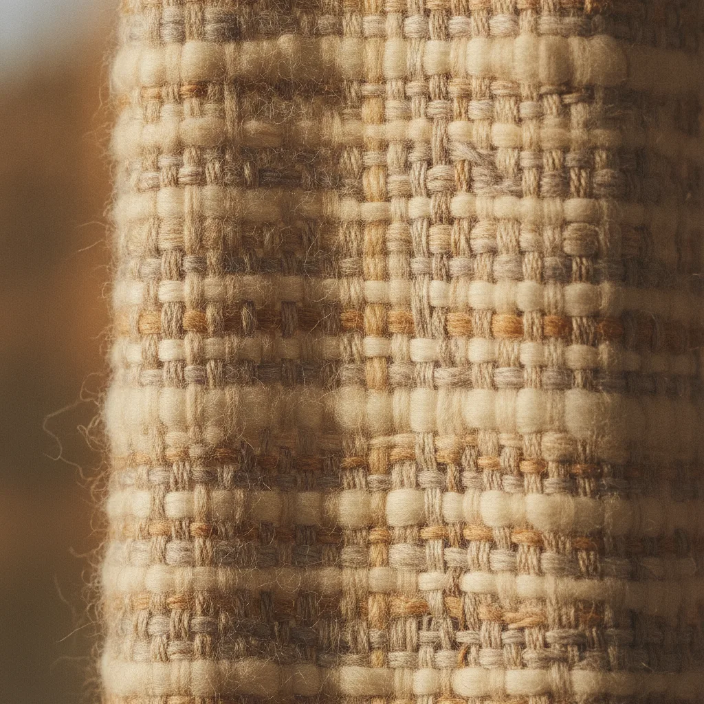 Hand-woven organic cotton from a cooperative partnering with Maison Terre — each bolt takes three weeks to produce