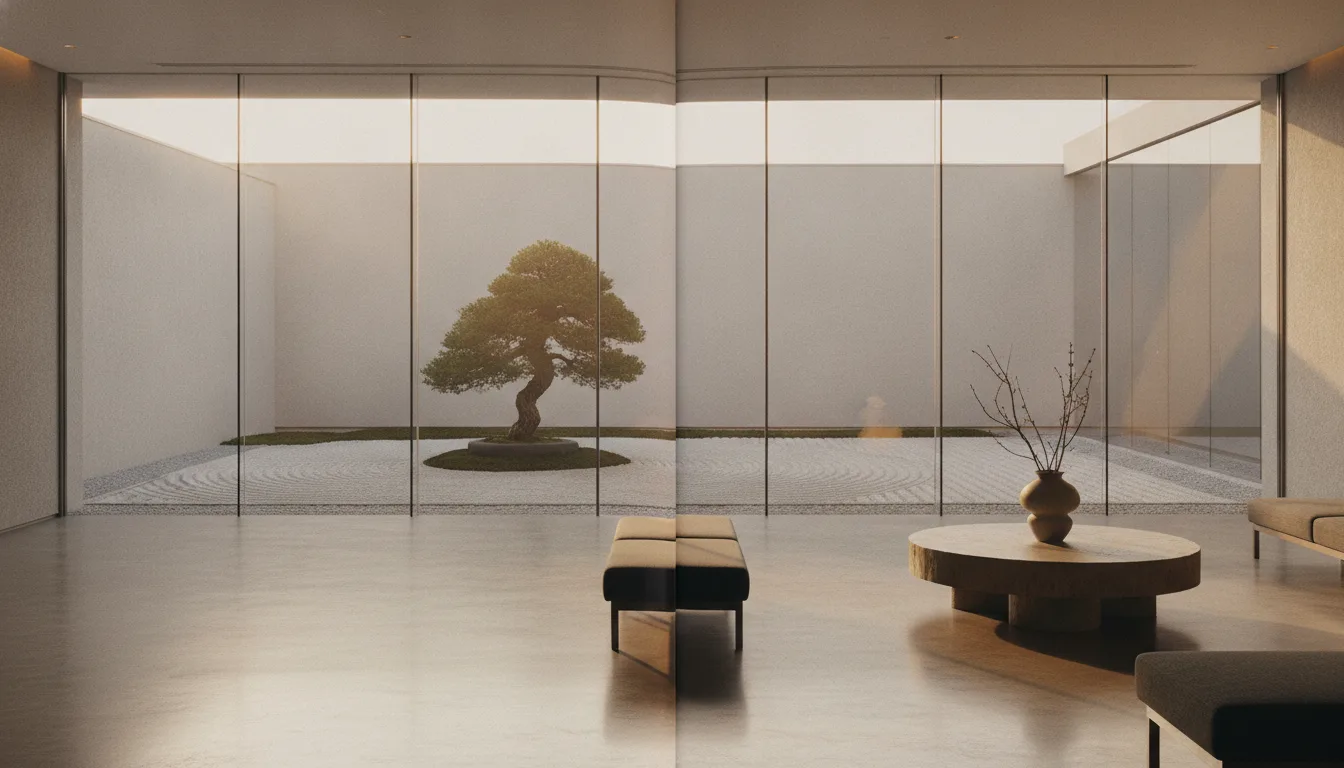 The lobby at Hotel Shizuka, where silence is part of the design brief