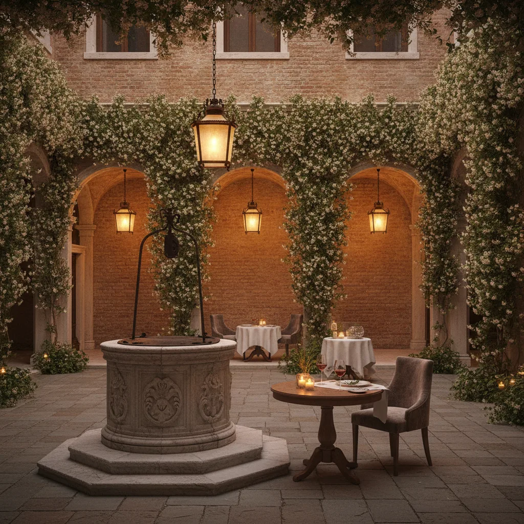 The secret courtyard at Ca' Loredan, open only to guests of the top-floor residence